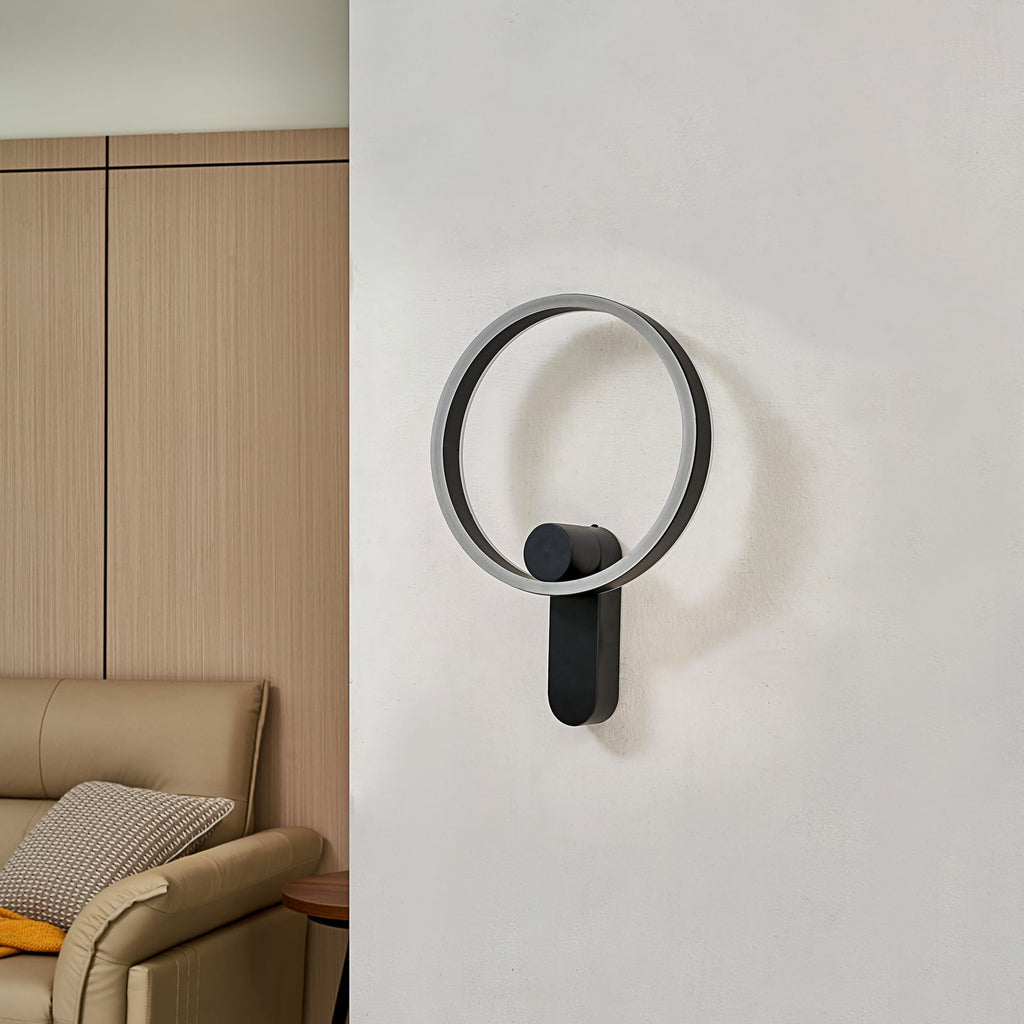 LED vegglampe Yekta ringformet dimbar svart bakside