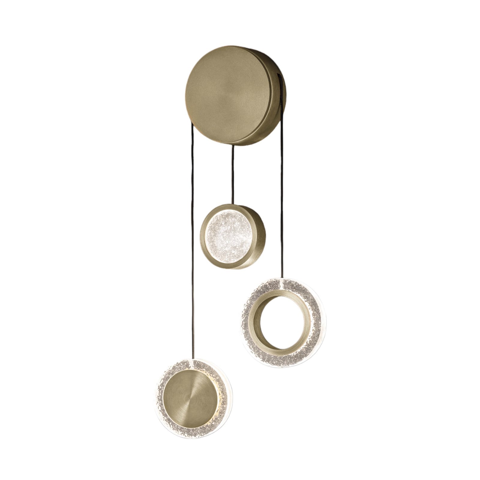 LED vegglampe Yo-Yo B 3-lys dimbar gull forfra