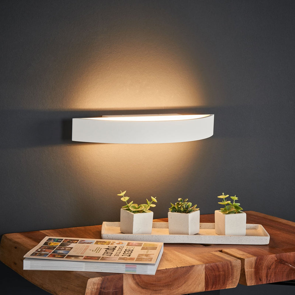 LED-vegglampe Yona matt hvit 37,5 cm varmhvit bakside