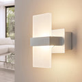 LED vegglampe Yorick med bryter alu/hvit 18 cm forfra