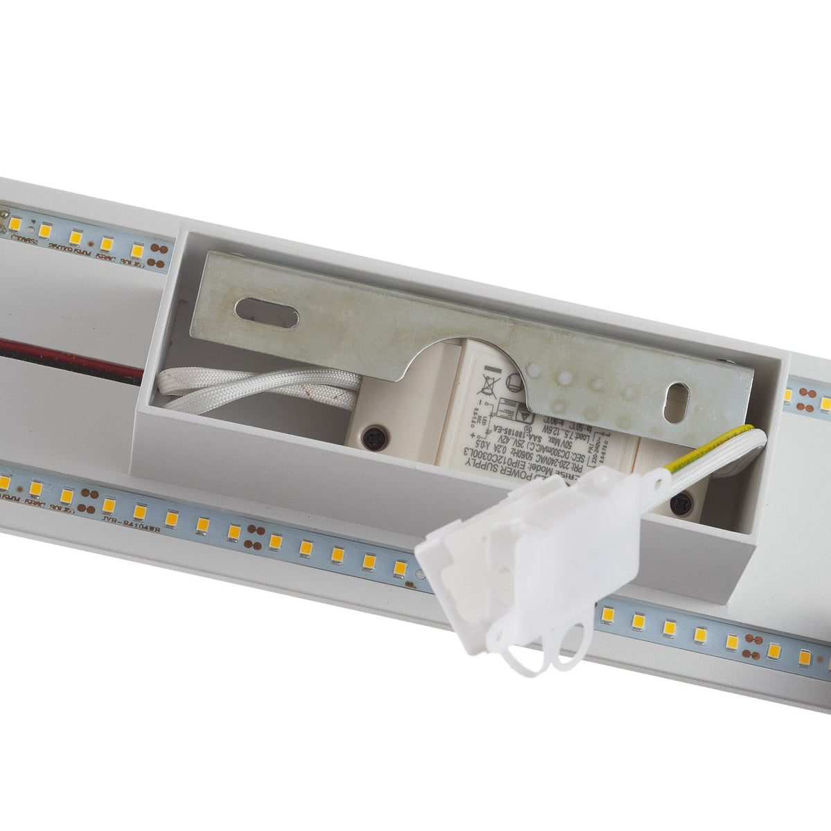 LED vegglampe Zig Zag hvit aluminium monteringsdetalj