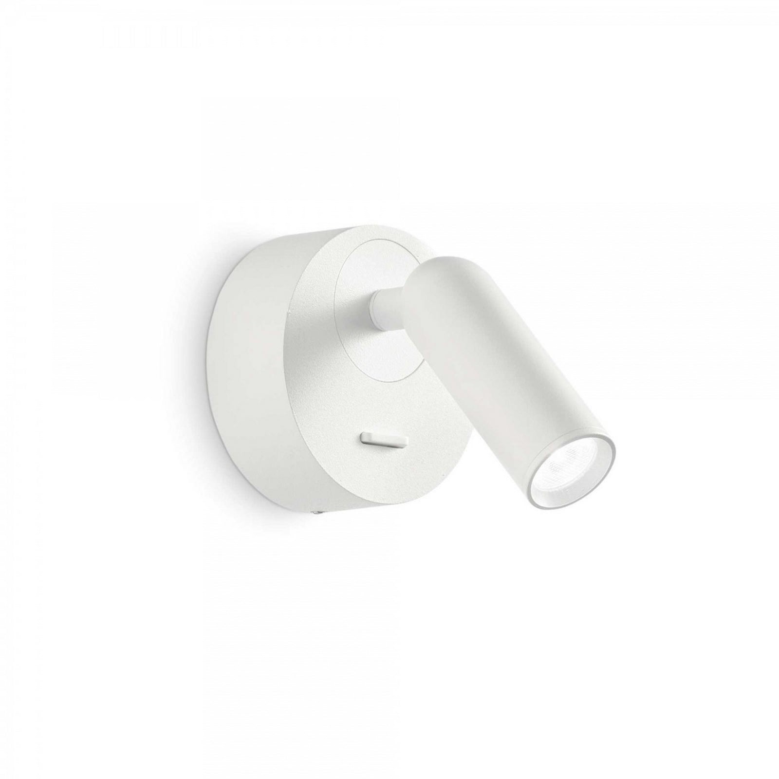 LED veggspot Bean Round hvit metall svingbar med bryter montert