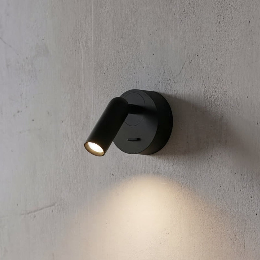 LED veggspot Bean svart metall og glass forfra