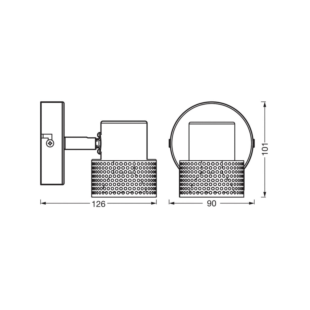 LED veggspot CORK hvit med kork dimbar GU10 bakside