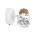 LED veggspot CORK hvit med kork dimbar GU10 front