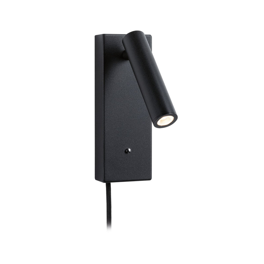Baksiden av LED veggspot Hulda dimbar svart USB-C 2,5W varmhvit