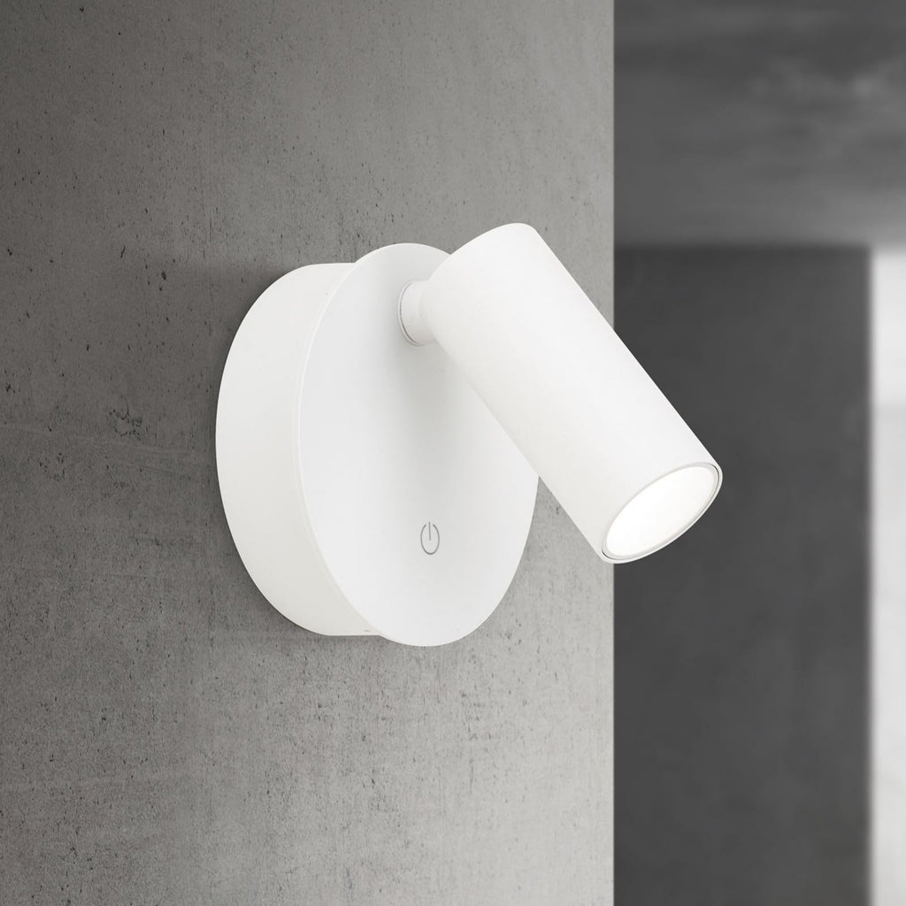 LED veggspot Luxy oppladbar hvit aluminium foran
