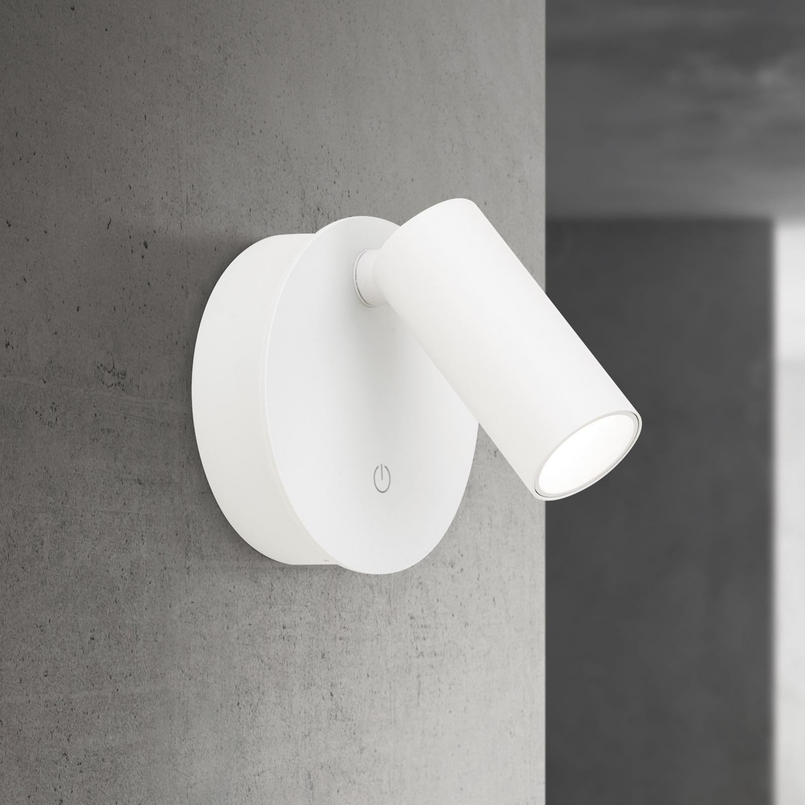 LED veggspot Luxy oppladbar hvit aluminium foran