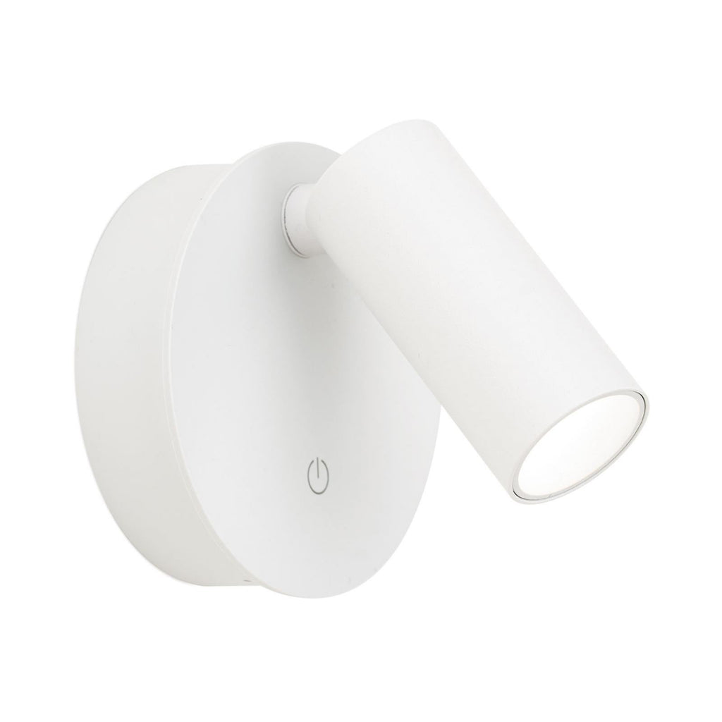 LED veggspot Luxy oppladbar hvit aluminium bakside