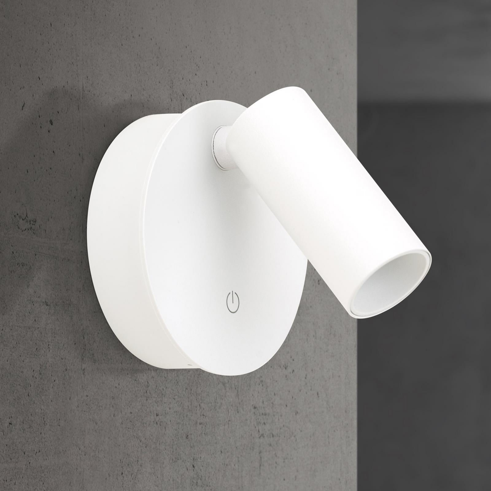 Montert LED veggspot Luxy oppladbar hvit aluminium