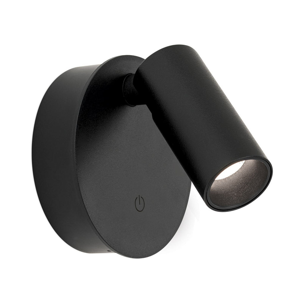 LED veggspot Luxy oppladbar svart aluminium CCT dimbar bakside