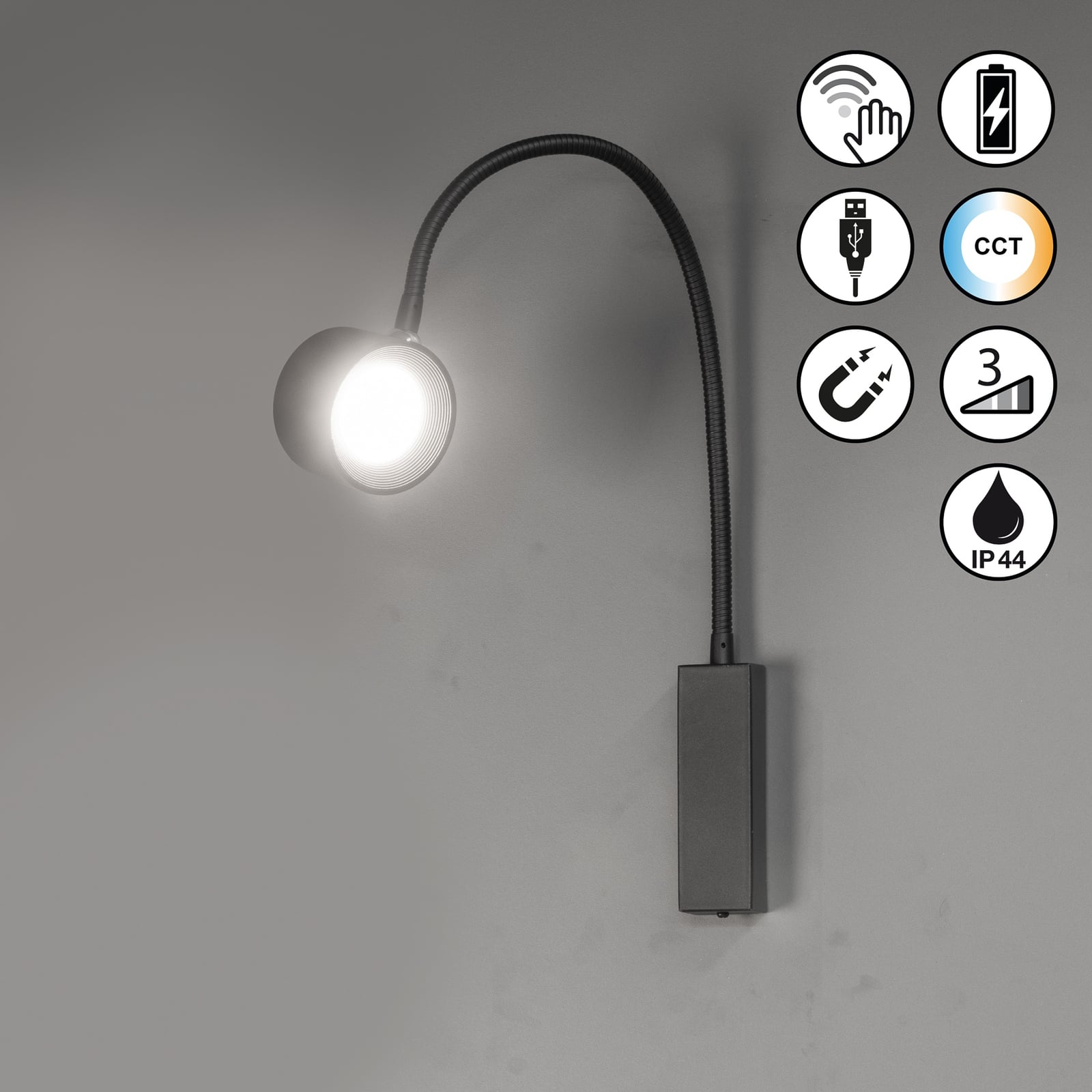 LED veggspot Magnetic flex montert på vegg