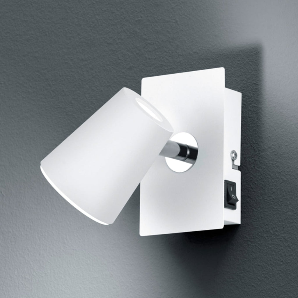 LED veggspot Narcos svingbar hvit metall 6W varmhvit forfra