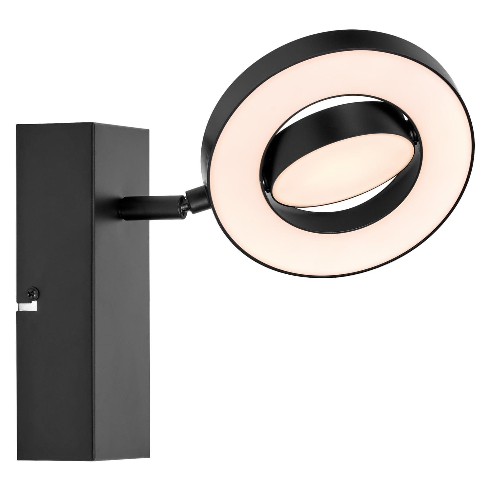 LED veggspot Saturn CCT svart med bryter 11W LEDVANCE forfra