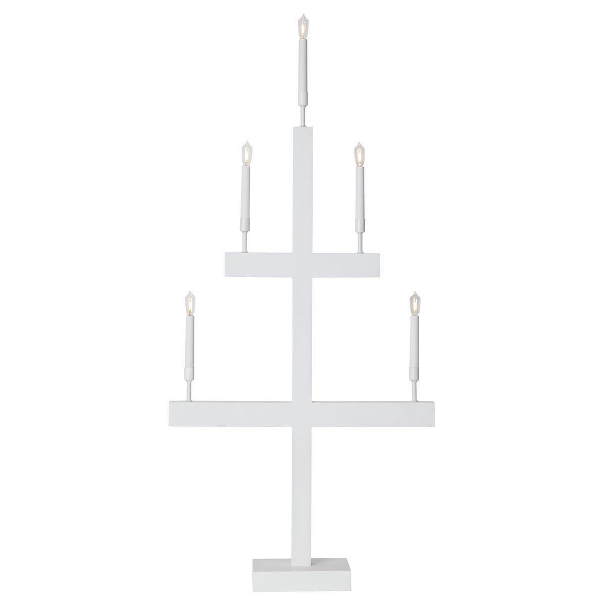 LED-vinduslysestake Storm 5 lys tre/metall 118 cm på bord