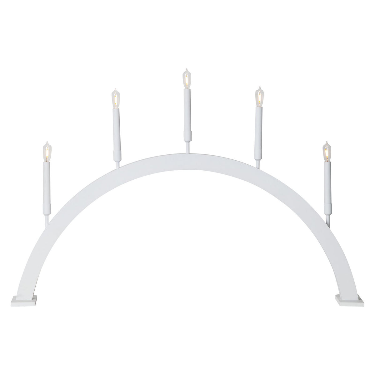 Detalj av LED-vinduslysestake Storm 5 lys tre/metall hvit 59 cm