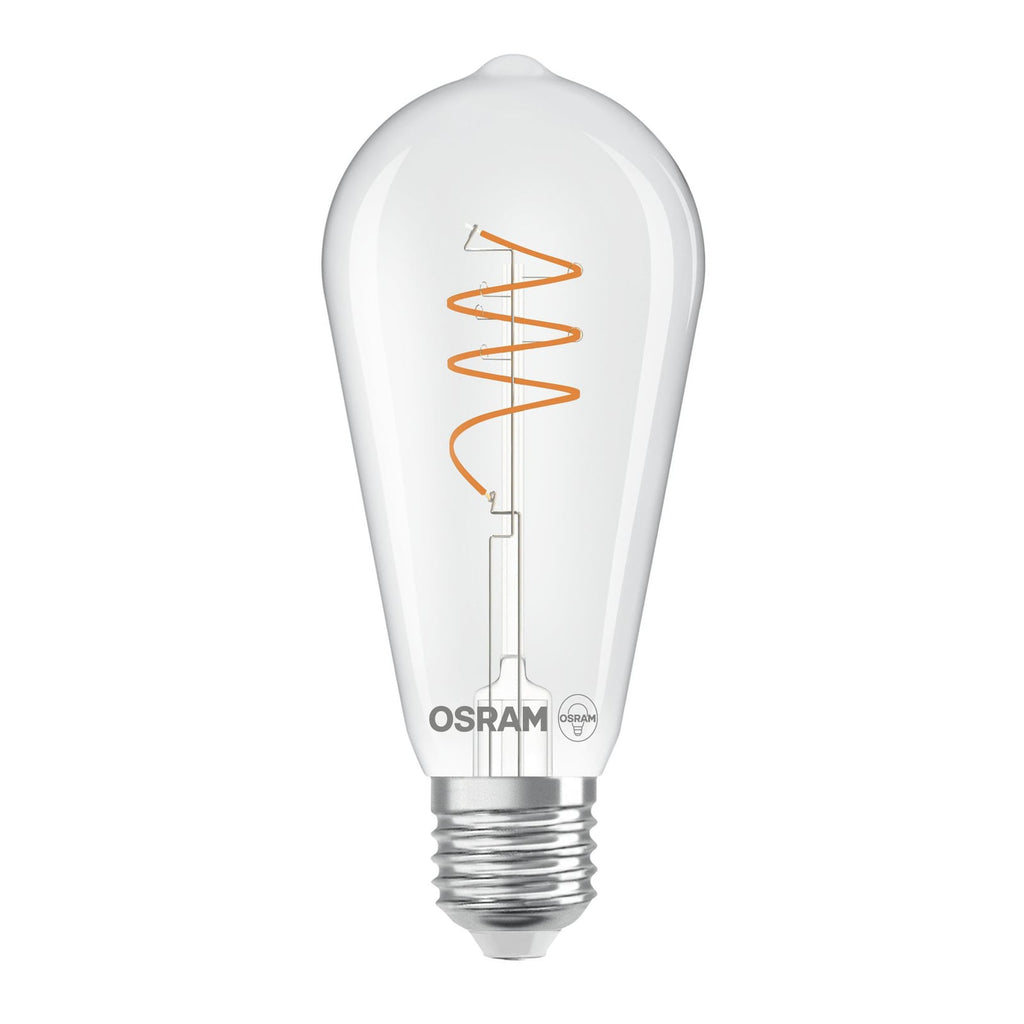 LED vintage filamentpære ST64 E27 3,4W 2700K klar OSRAM forfra