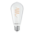 LED vintage filamentpære ST64 E27 3,4W 2700K klar OSRAM forfra