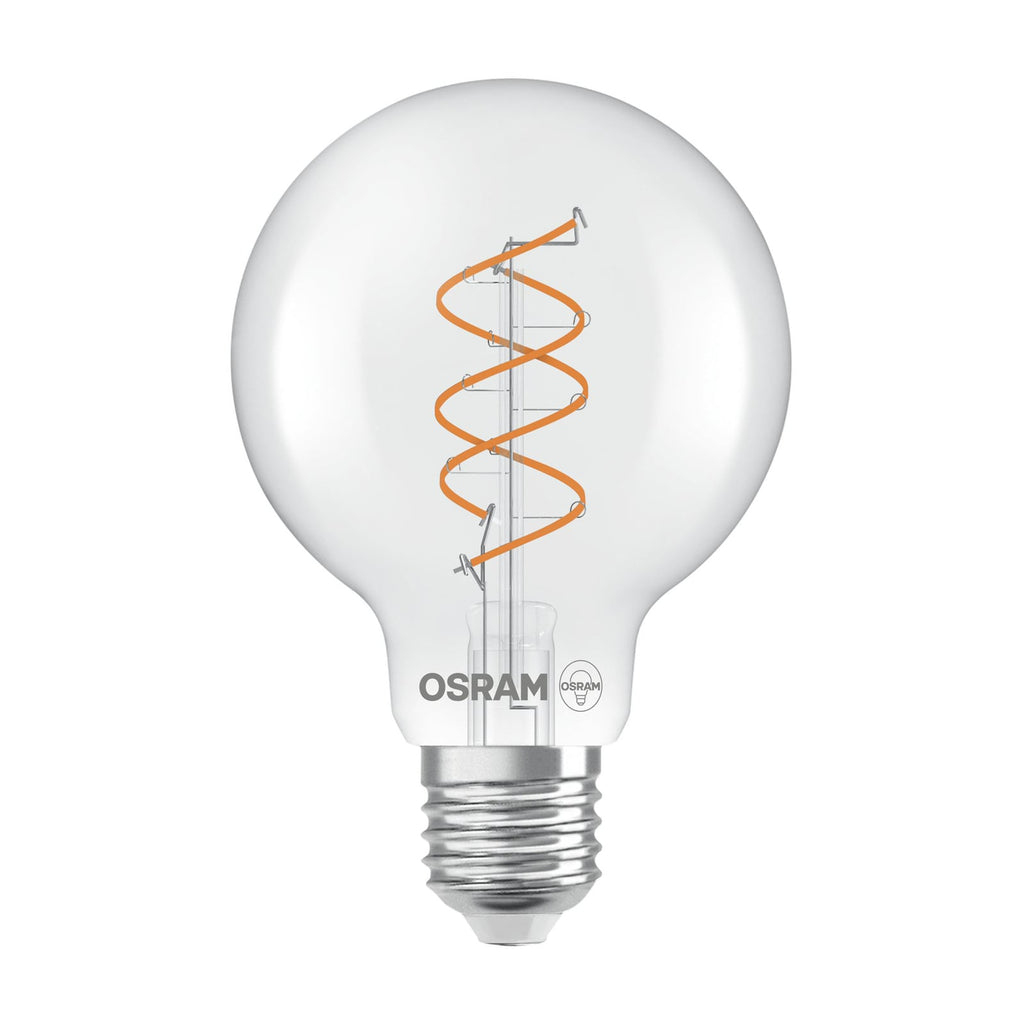 LED vintage globepære G80 E27 7,2W 2700K dimbar klar - OSRAM forfra