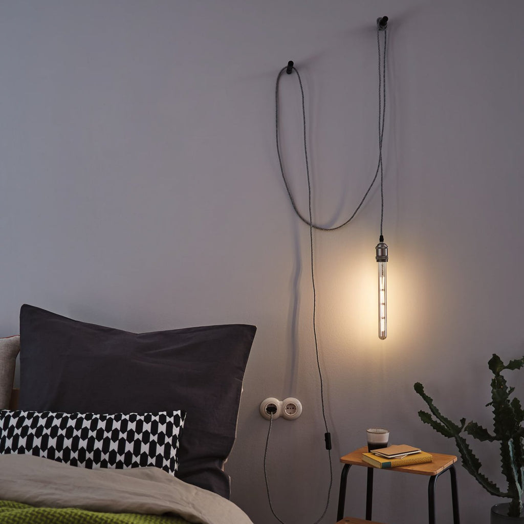 LED vintage rørpære E27 8,8W dimbar røykfarget Paulmann nærbilde