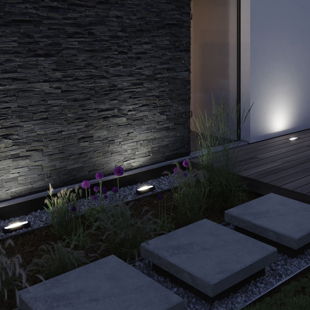 Detaljbilde av LED wallwasher Tidos med jordspyd 6,1W IP67 dimbar