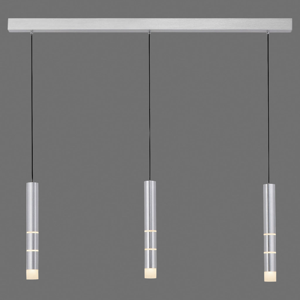 LED pendellampe PURE Vega tre sylindre aluminium montert i rom