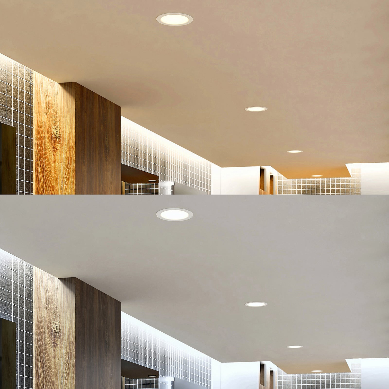 LED innbyggingsspot Rida 3-pack hvit lysdetalj