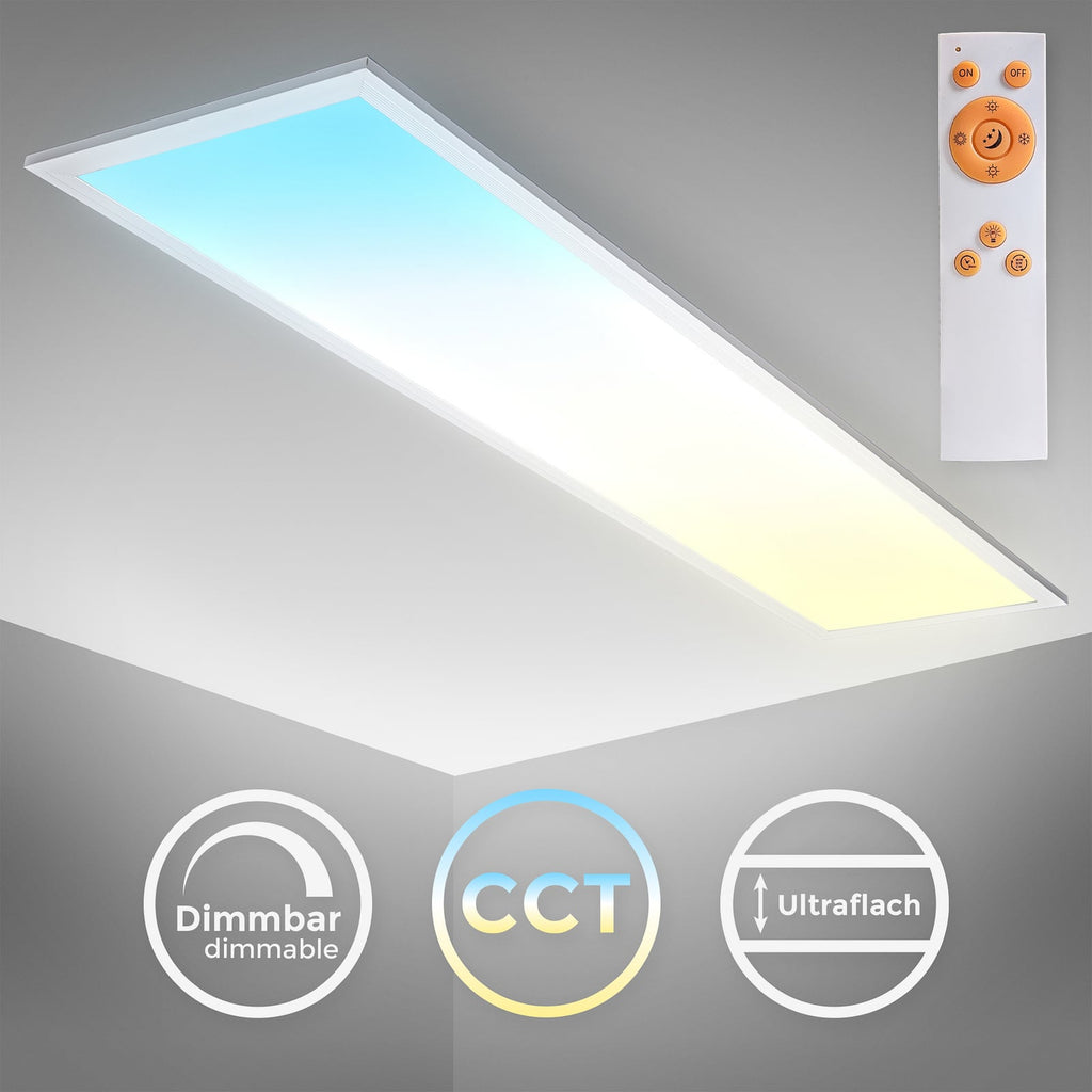 LED-panel Brian CCT dimbar hvit 100x25 cm lysdetalj