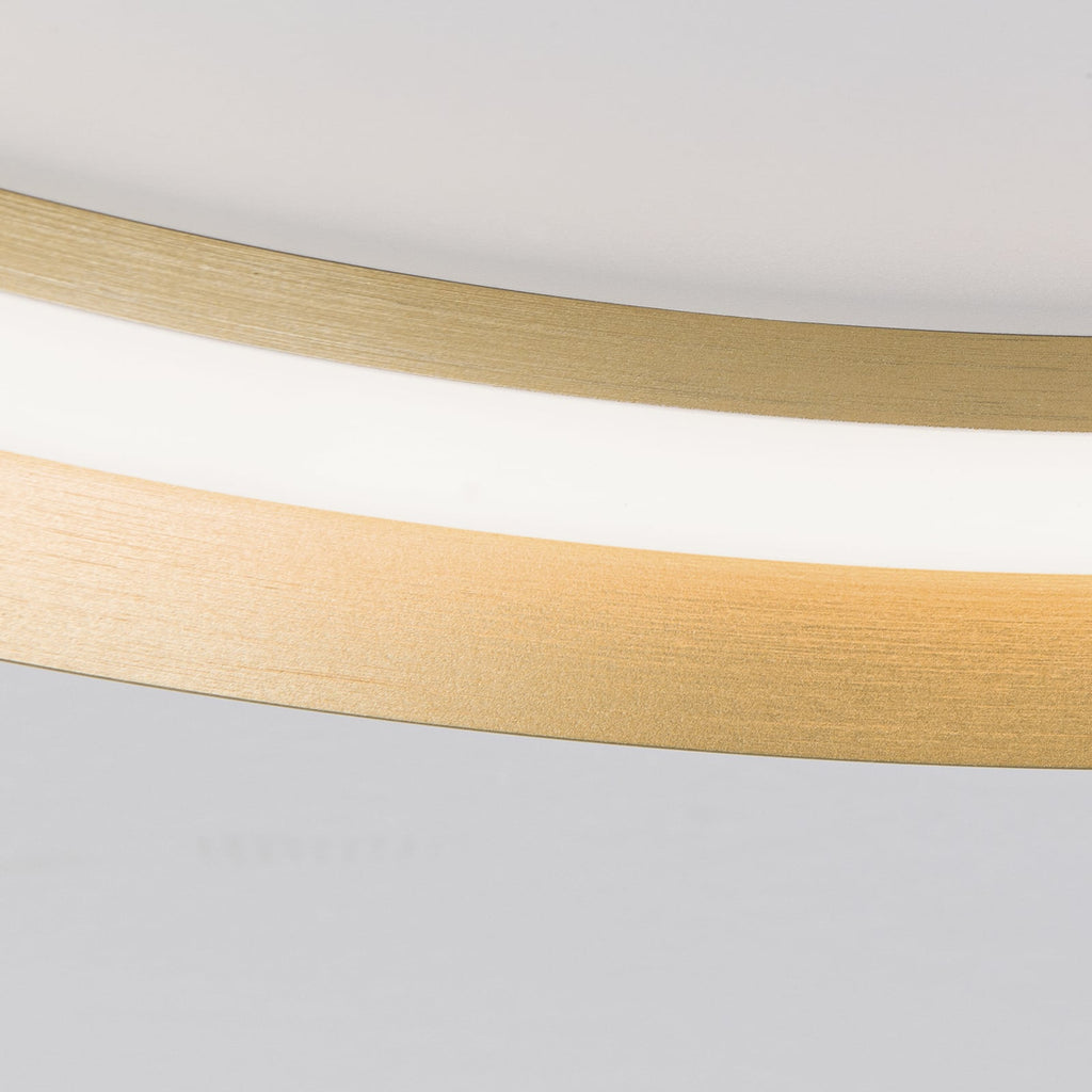LED taklampe Manta aluminium gull CCT dimbar Ø60 cm lysdetalj