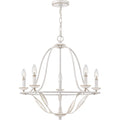 Lysekrone Bradbury 5-lys dimbar stål hvit Ø64 cm E14 forfra