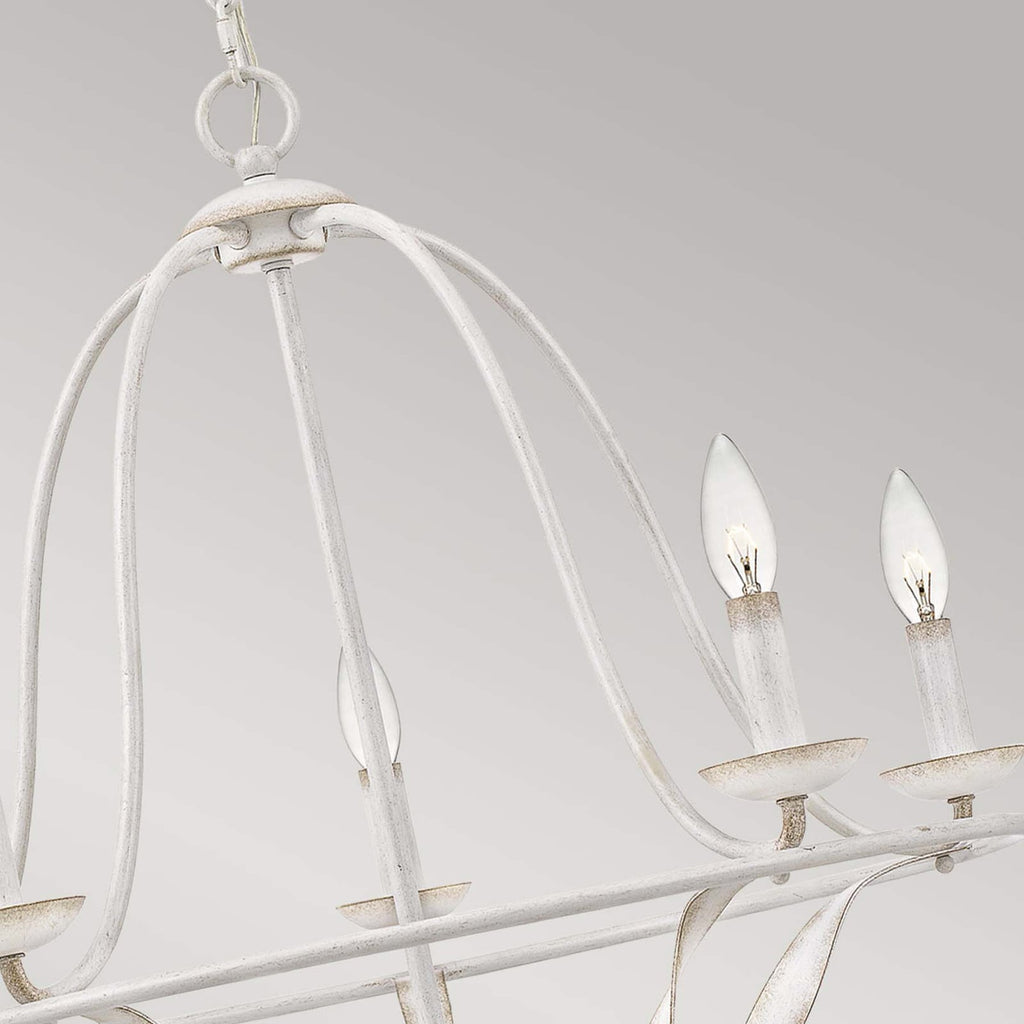 Detalj av Lysekrone Bradbury 5-lys dimbar stål hvit Ø64 cm E14