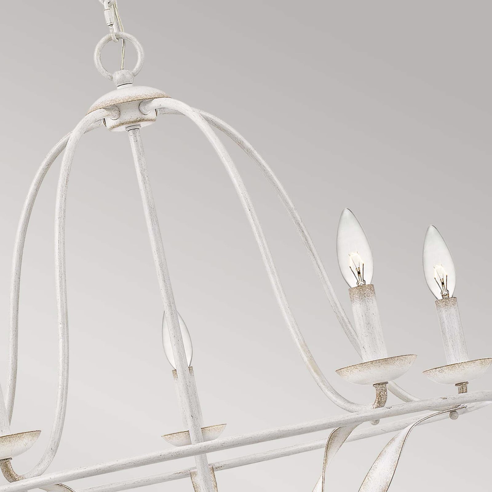 Detalj av Lysekrone Bradbury 5-lys dimbar stål hvit Ø64 cm E14