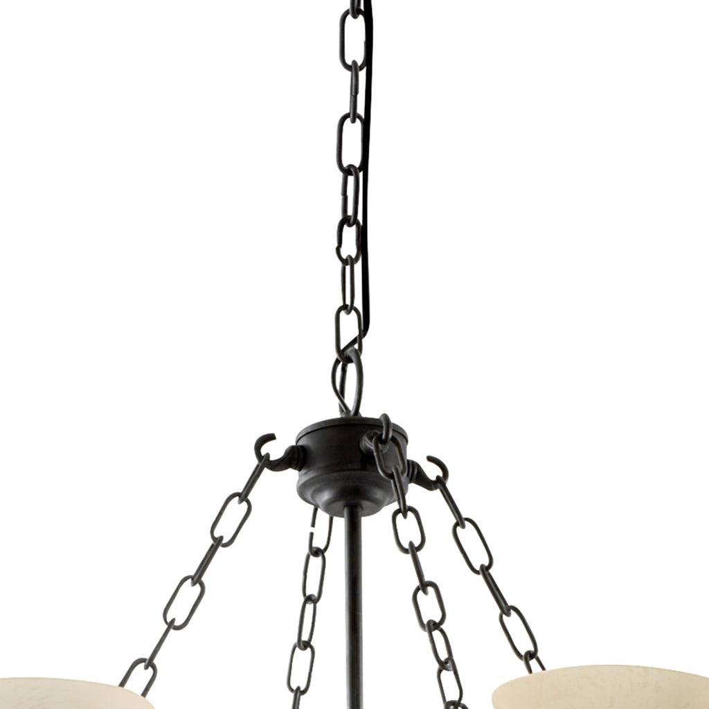 Detalj av Lysekrone Cartwheel 8-lys svart/hvit stål Ø88 cm