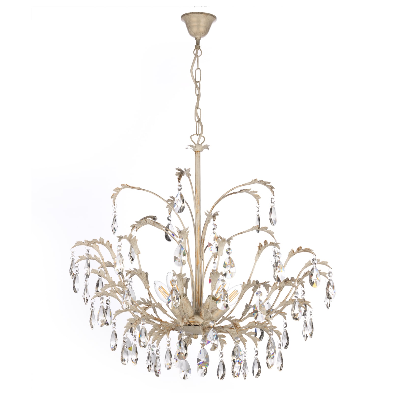 Lysekrone Cesta 5-lys krystallglass K9 dimbar Ø55 cm forfra
