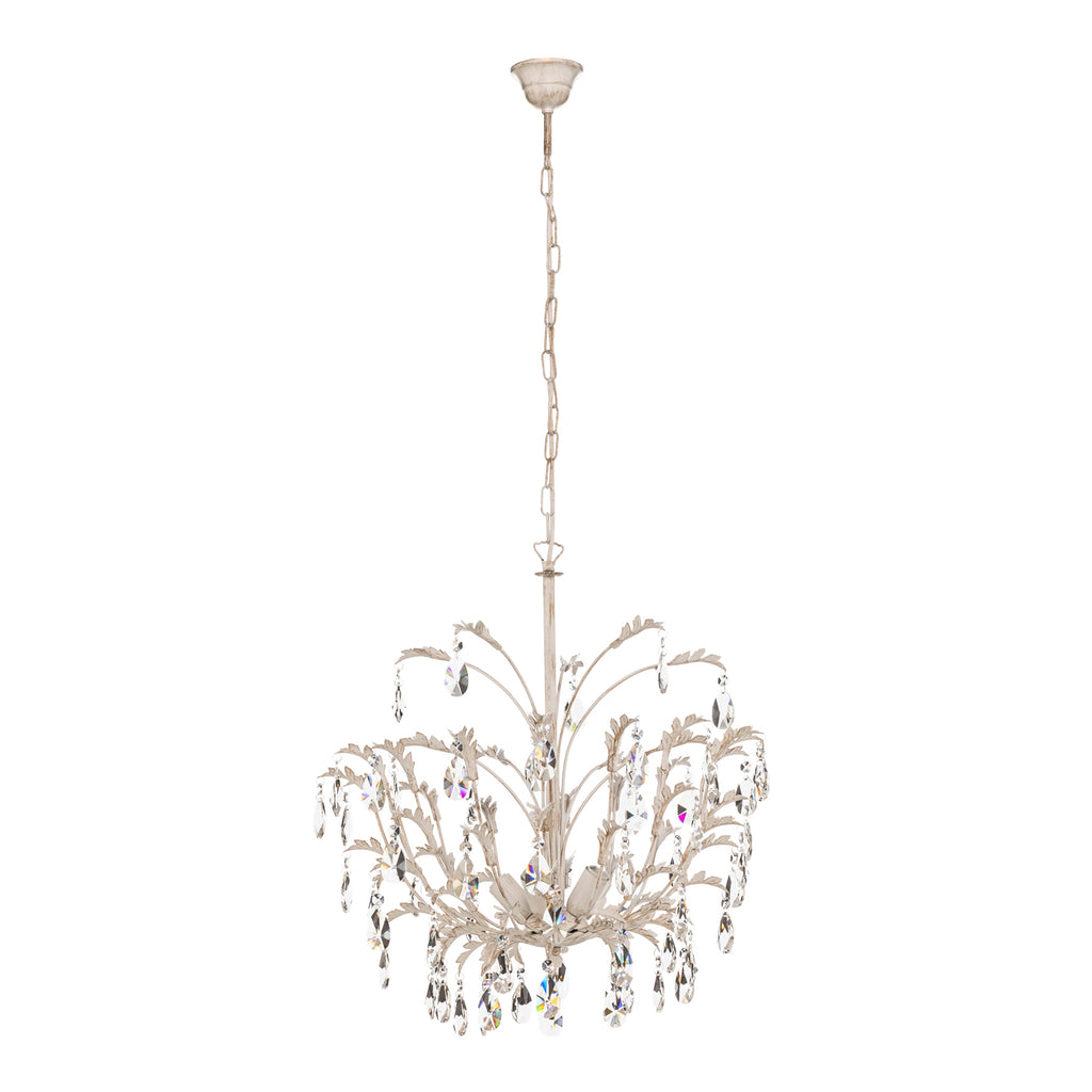 Detalj av krystallglass på Lysekrone Cesta 5-lys krystallglass K9 dimbar Ø55 cm