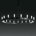 Lysekrone Chandelier 19-lys dimbar svart metall Ø150 cm forfra