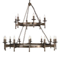 Lysekrone Cromwell 12-lys middelalder bronse Ø130 cm forfra