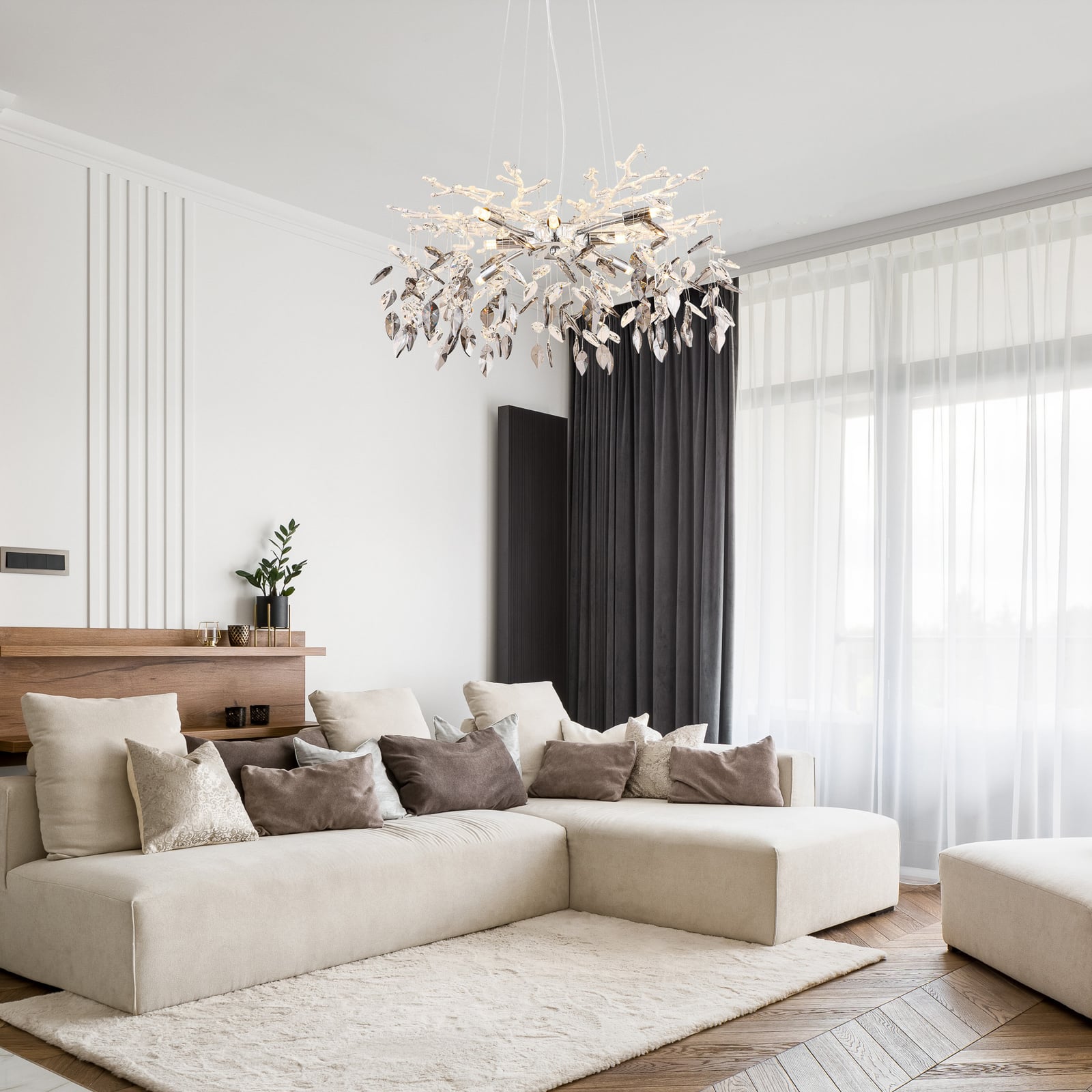 Lysekrone Danna 8-lys detalj av krystallglass