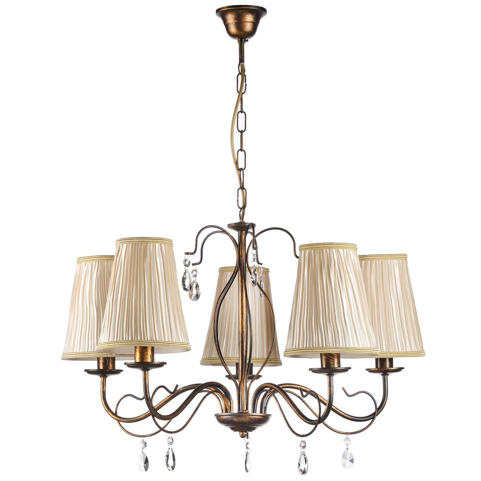 Lysekrone Delia 5-lys dimbar bronsefarget Ø68 cm bakside