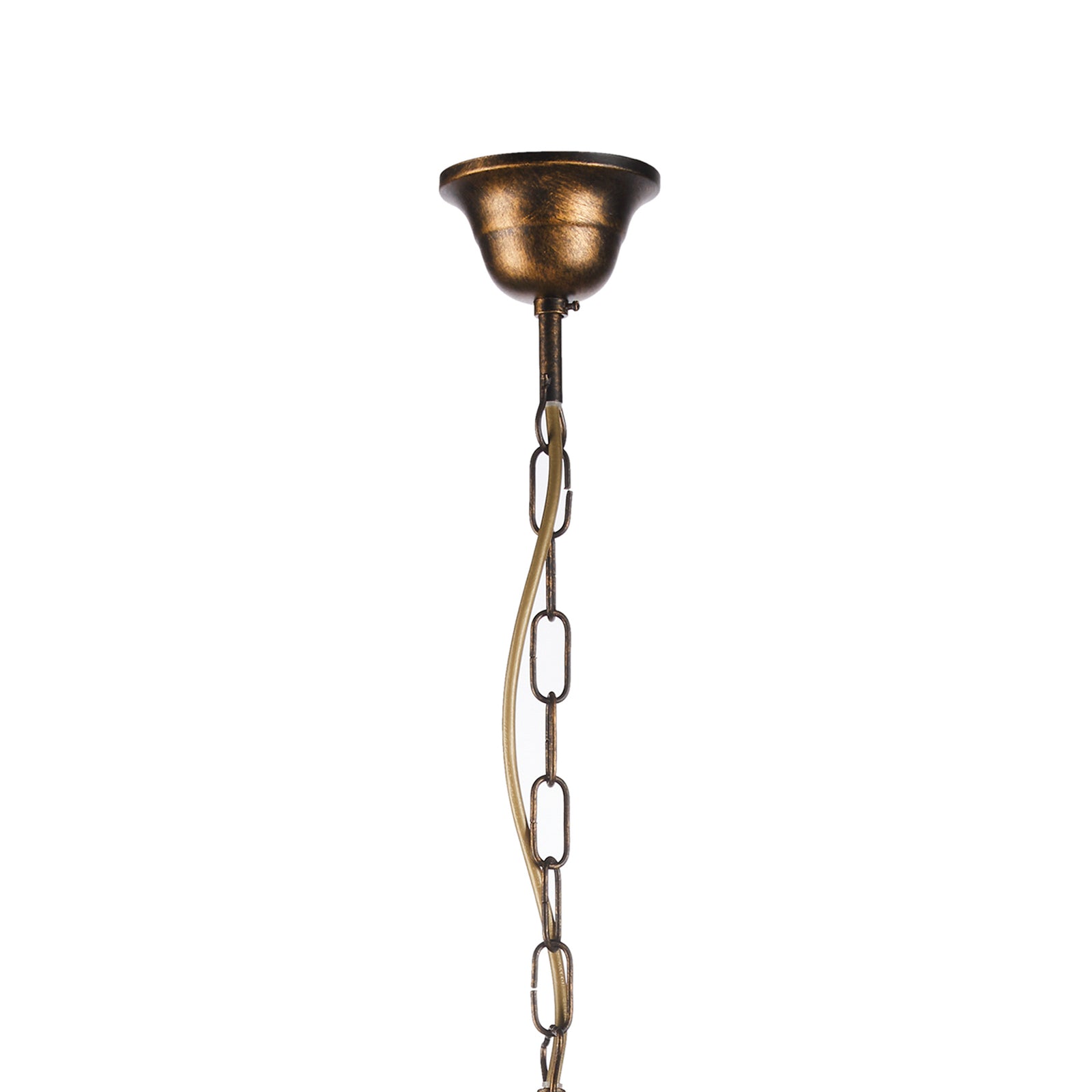 Lysekrone Delia 5-lys dimbar bronsefarget Ø68 cm sideprofil
