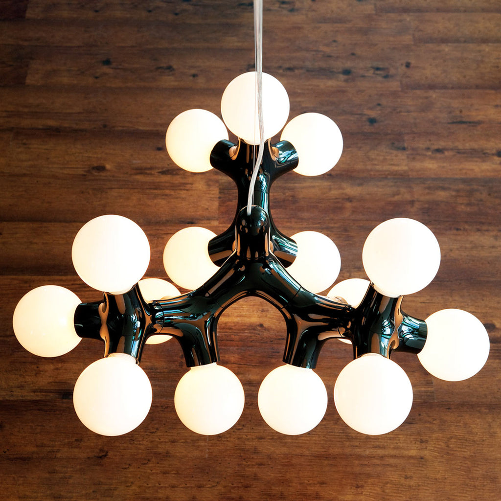 Lysekrone DNA Chandelier XL 15-lys svart dimbar detalj av struktur