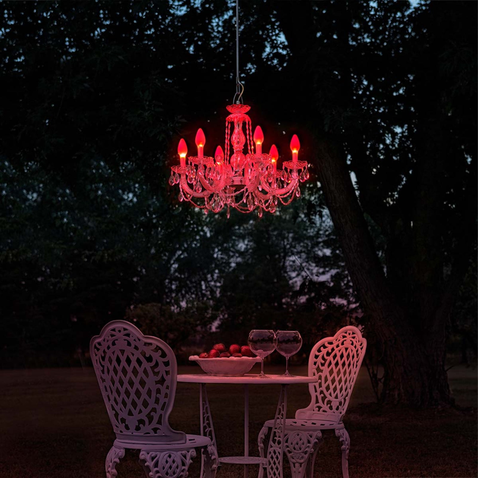 Nærbilde av LED-lys i Lysekrone Drylight S6 RGB appstyrt