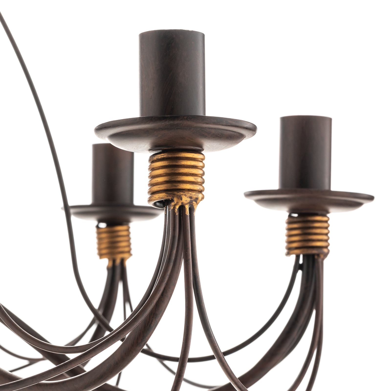 Lysekrone Fiamma Marrone 8-armet jern dimbar Ø78 cm kjede detalj