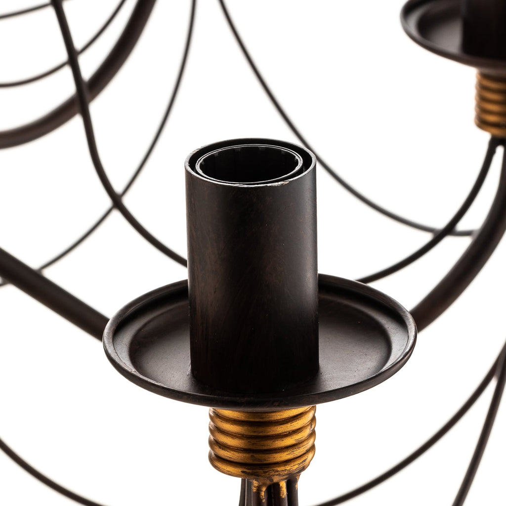 Lysekrone Fiamma Marrone 8-armet jern dimbar Ø78 cm helhetsbilde