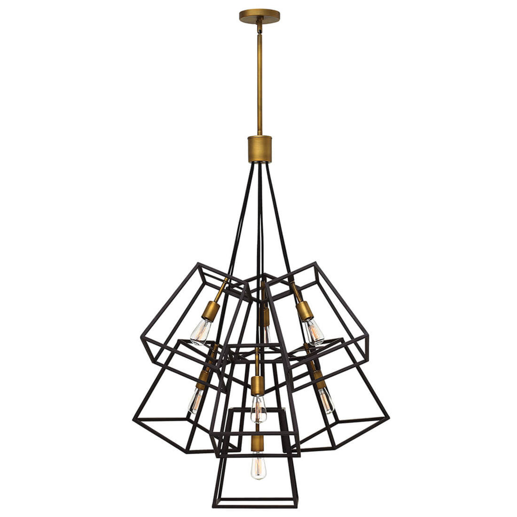 Detalj av Lysekrone Fulton 7-lys dimbar bronse/messing