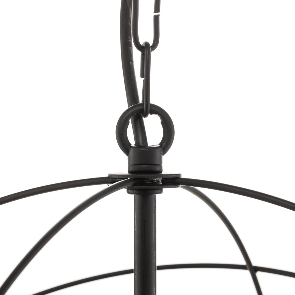 Overblikk over Lysekrone Globe 5-lys dimbar svart metall Ø40 cm
