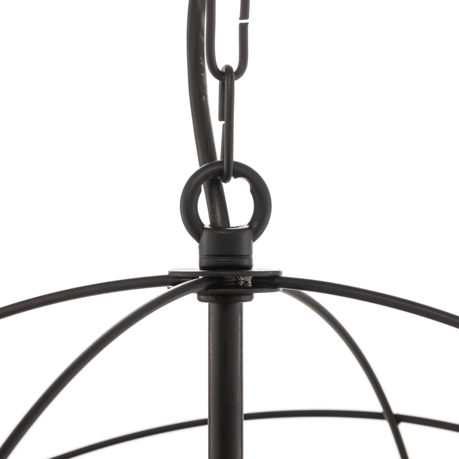 Overblikk over Lysekrone Globe 5-lys dimbar svart metall Ø40 cm