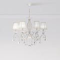 Lysekrone Grace 6-lys organza hvit Ø65 cm dimbar E14 forfra