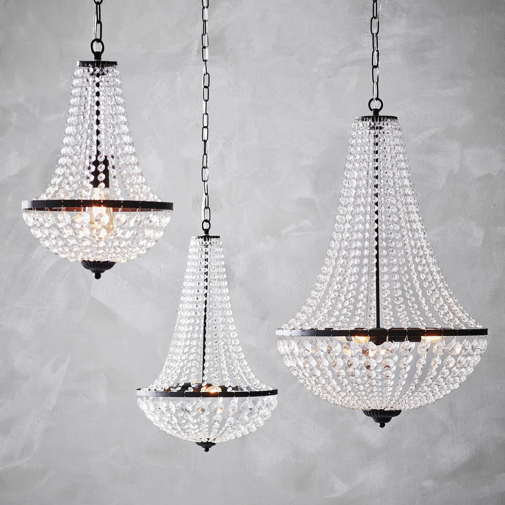 Detaljbilde av Lysekrone Gränsö krystallglass svart