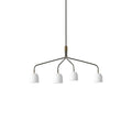 Lysekrone Howard 4-lys porselen hvit/gunmetal front
